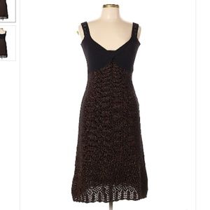 Legatte Black & Gold Knit Midi Dress